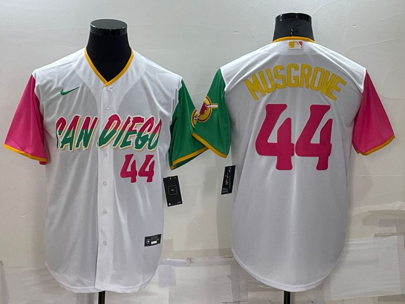 Men San Diego Padres #44 Musgrove White City Edition Game Nike 2022 MLB Jerseys->san diego padres->MLB Jersey